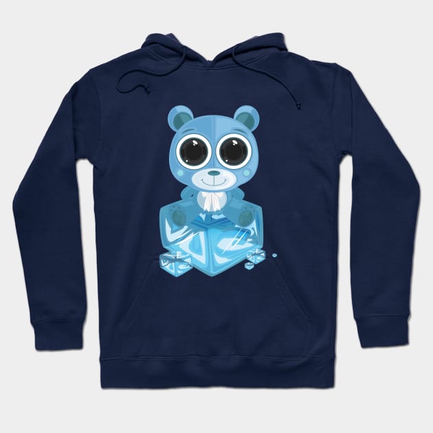 Teddy Bear - Cool Blue Hoodie by adamzworld